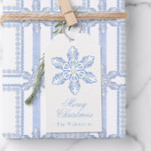 Watercolor Blue Designer Schneeflocken Weihnachten Geschenkanhänger