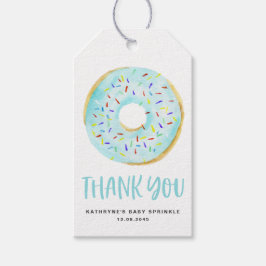 Watercolor Blue Donuts Baby Sprinkle Vielen Dank Geschenkanhänger