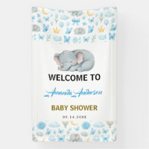 Watercolor Blue Elephant | Boy’s Baby Shower