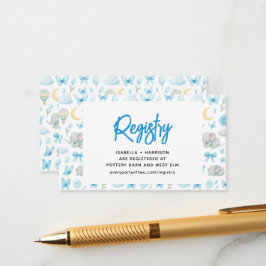 Watercolor Blue Elephant | Boy’s Baby Shower Begleitkarte