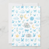 Watercolor Blue Elephant | Boy’s Baby Shower Dankeskarte (Rückseite)