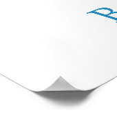 Watercolor Blue Floral Baby Elephant Baby Dusche Poster (Ecke)