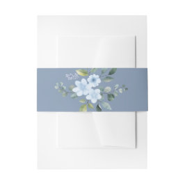 Watercolor Blue Floral  Einladungsbanderole