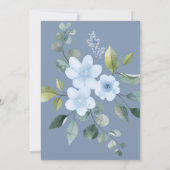Watercolor Blue Floral Wedding Shower Invitation (Rückseite)