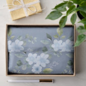 Watercolor Blue Floral Wedding Wrapping Paper  Seidenpapier (Geschenk)