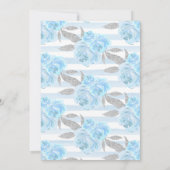 Watercolor Blue Floral Winter Bear Baby Dusche Einladung (Rückseite)