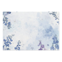 Watercolor Blue Flower Wrapping Paper Flat Sheets