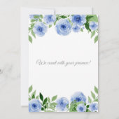 Watercolor Blue Flowers Baby Shower Invitation Einladung (Rückseite)