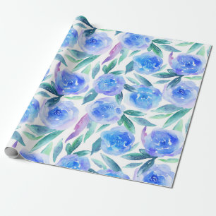 Watercolor blue flowers. Botanical floral pattern Geschenkpapier