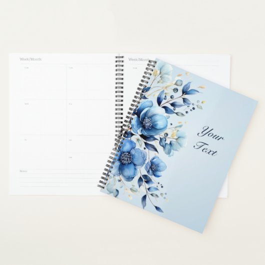 Watercolor Blue Flowers Hochzeitsplaner Planer (Anzeige)