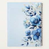 Watercolor Blue Flowers Hochzeitsplaner Planer (Rückseite)