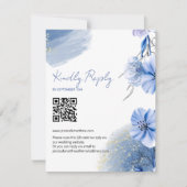 Watercolor Blue Flowers Wedding RSVP Karte (Vorderseite)