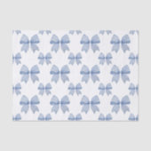 Watercolor Blue Gingham Bow Seidenpapier (Vorderseite)