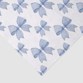 Watercolor Blue Gingham Bow Seidenpapier (Ausschnitt)