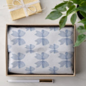 Watercolor Blue Gingham Bow Seidenpapier (Geschenk)