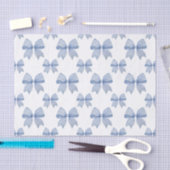 Watercolor Blue Gingham Bow Seidenpapier (Handwerk)