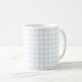 Watercolor Blue Gingham Coffee Tasse (VorderseiteRechts)
