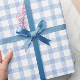 Watercolor Blue Gingham Geschenkpapier