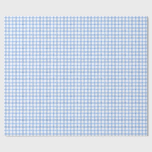 Watercolor Blue Gingham Geschenkpapier (Flach)