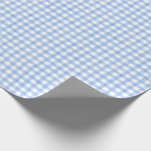 Watercolor Blue Gingham Geschenkpapier (Ecke)