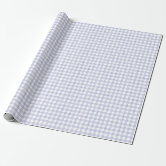 Watercolor Blue Gingham Geschenkpapier (Ungerollt)