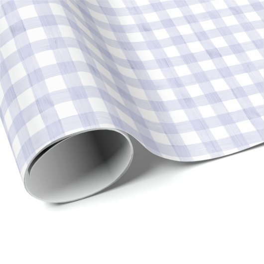 Watercolor Blue Gingham Geschenkpapier (Rolleneckpunkt)