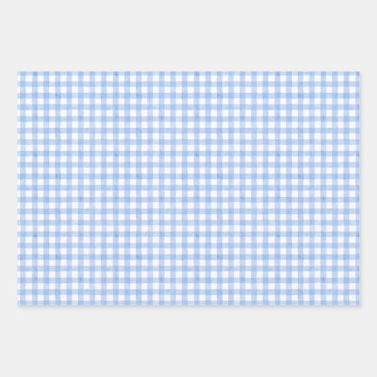 Watercolor Blue Gingham Geschenkpapier Set (Vorderseite 3)