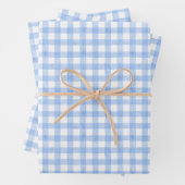 Watercolor Blue Gingham Geschenkpapier Set (Beispiel)