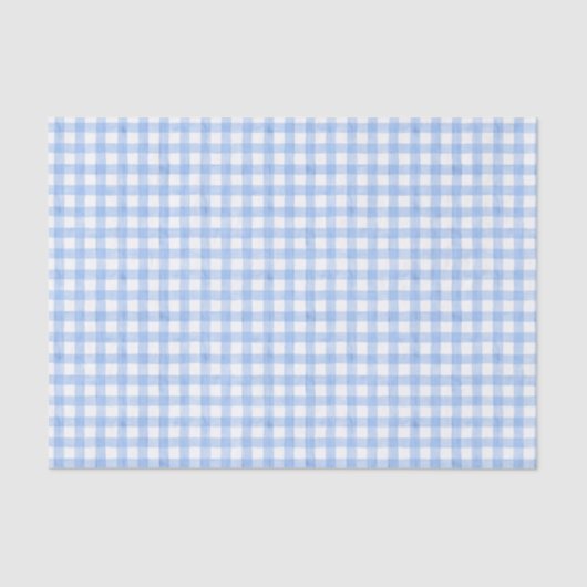 Watercolor Blue Gingham Seidenpapier (Vorderseite)