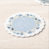 Watercolor Blue Girl Boy Babydusche Untersetzer (angewinkelt)