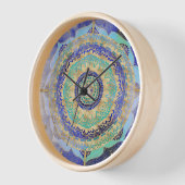 Watercolor Blue Gold Mandala Uhr (Winkel)