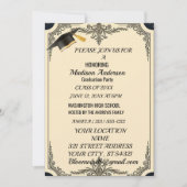 Watercolor Blue Gold Marble Agate Graduation Party Karte (Vorderseite)