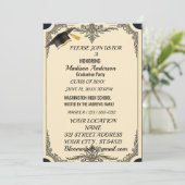 Watercolor Blue Gold Marble Agate Graduation Party Karte (Stehend Vorderseite)