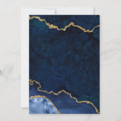 Watercolor Blue Gold Marble Geode Holiday Party Einladung (Rückseite)
