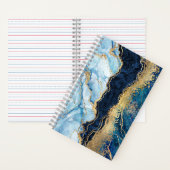 Watercolor Blue Gold MarbleNotebook Notizblock (Innen)