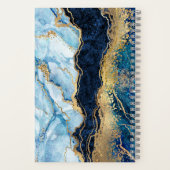 Watercolor Blue Gold MarbleNotebook Notizblock (Rückseite)