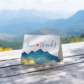 Watercolor Blue & Gold Mountains Wir danken Ihnen Dankeskarte