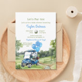 Watercolor Blue Golf Baby Dusche Einladung