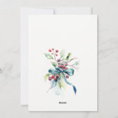 Watercolor Blue Green Winter Berries Weihnachten (Rückseite)