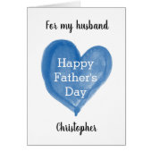 Watercolor Blue Happy Father's Day Husband (Vorne)