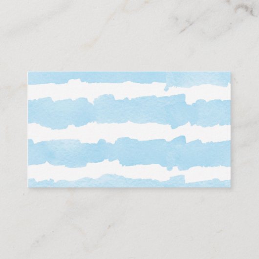 Watercolor blue heart moderne Degle Logos Begleitkarte (Rückseite)