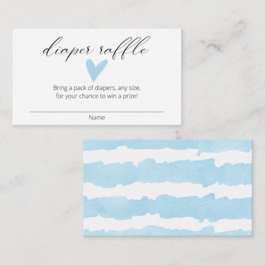 Watercolor blue heart moderne Degle Logos Begleitkarte (Vorne/Hinten)