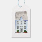 Watercolor Blue House Geschenkanhänger (Vorderseite)