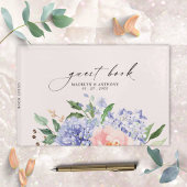 Watercolor Blue Hydrangea Floral Wedding Gästebuch