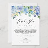 Watercolor Blue Hydrangea Garland Floral Wedding Dankeskarte (Vorderseite)
