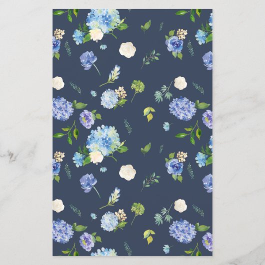 Watercolor Blue Hydrangea Graduation Party - Einla (Rückseite)