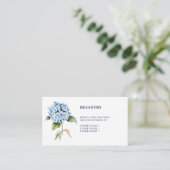 Watercolor Blue Hydrangea Navy Wedding Registry Begleitkarte (Stehend Vorderseite)