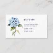 Watercolor Blue Hydrangea Navy Wedding Registry Begleitkarte (Vorderseite)