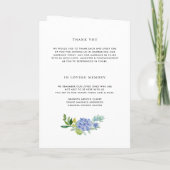 Watercolor Blue Hydrangea Wedlet Booklet Programm (Rückseite)