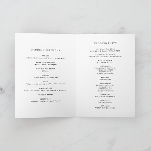 Watercolor Blue Hydrangea Wedlet Booklet Programm (Innenseite)